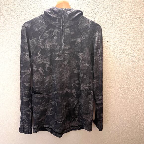 Lululemon Warm Stabilizer 1/2 Zip Hoodie Incognito Camo Black Size 6 Athleisure - Picture 7 of 12